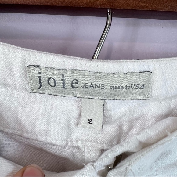 JOIE Jeans Lucilia Porcelain White Linen Blend Cropped Pleated Pants Size 2 - Picture 6 of 13